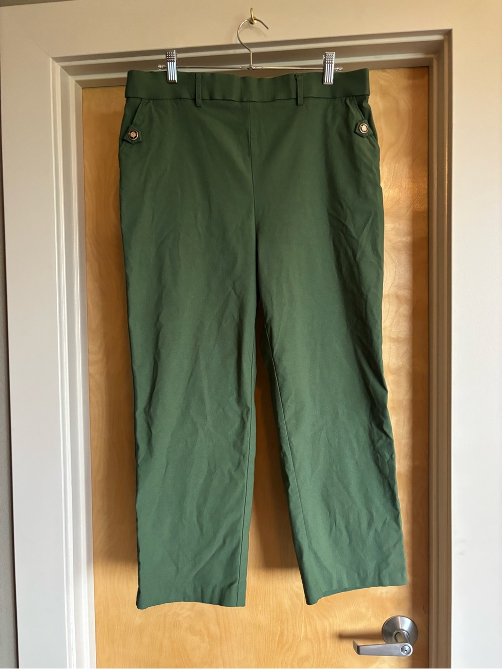 Jules & Leopold Olive Green Ponte Pants, Size XL